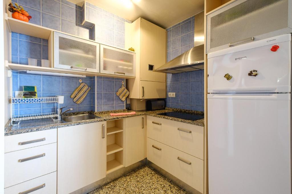 Kuchyň nebo kuchyňský kout v ubytování Apartamentos Deauville