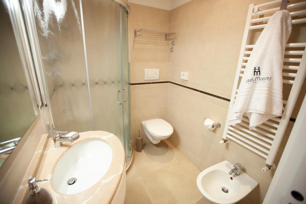 Koupelna v ubytování Hotel Maestri