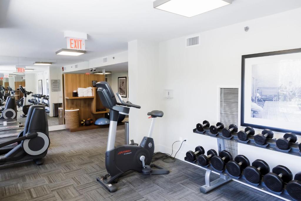 Fitness centrum a/nebo fitness zařízení v ubytování The James Hotel
