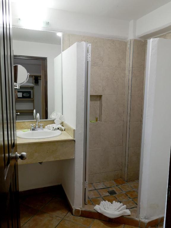 Koupelna v ubytování Hotel El Pescador