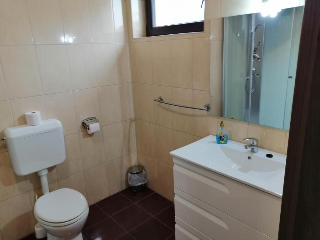 Koupelna v ubytování Csipkeház Apartman