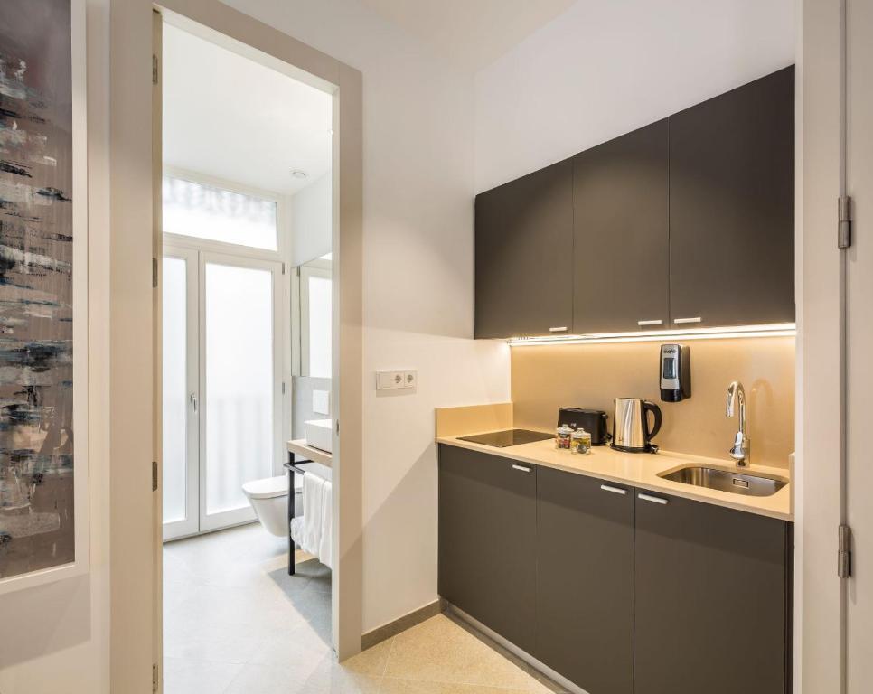 Kuchyň nebo kuchyňský kout v ubytování Mon Suites Benlliure