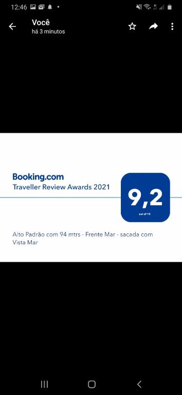  Alto Padrão com 94 mtrs - Frente Mar - sacada com Vista Mar