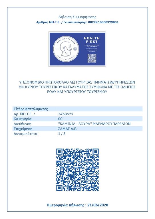 Certifikát, hodnocení, plakát nebo jiný dokument vystavený v ubytování Traditional Villa Fioretta