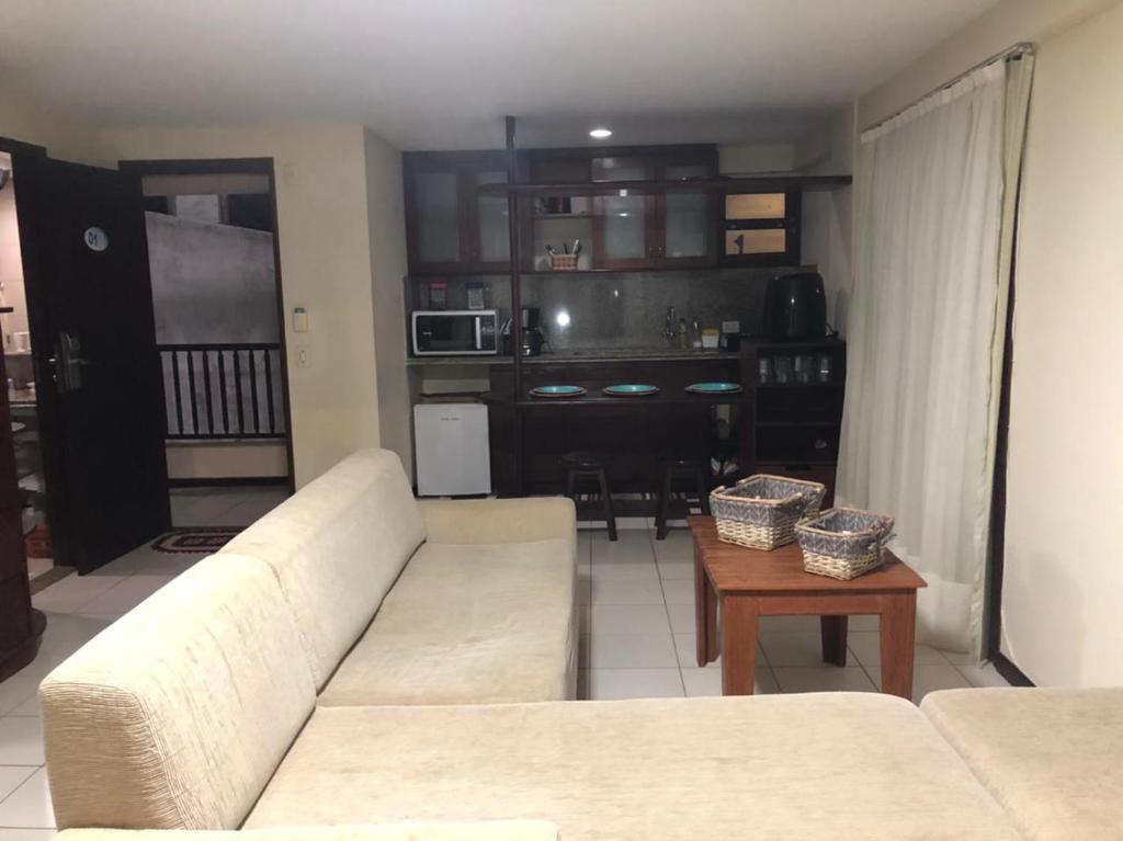  Flat completo a beira mar com vista exuberante no Blue Marlin Apartments
