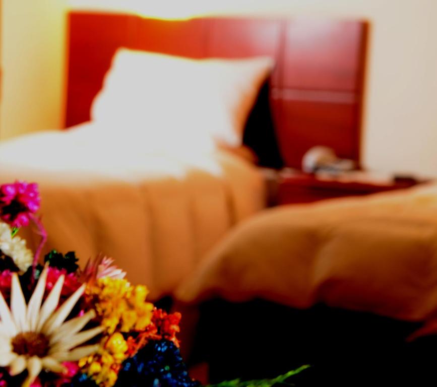 Postel nebo postele na pokoji v ubytování Golden Inca Hotel
