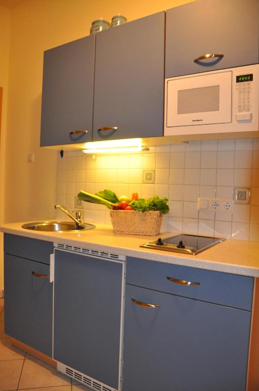 Kuchyň nebo kuchyňský kout v ubytování Appartementhaus Grill