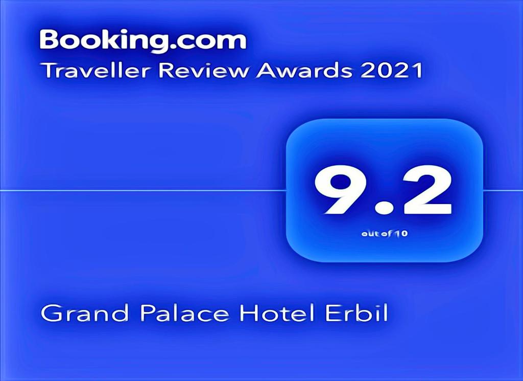 Grand Palace Hotel Erbil tesisinde sergilenen bir sertifika, ödül, işaret veya başka bir belge