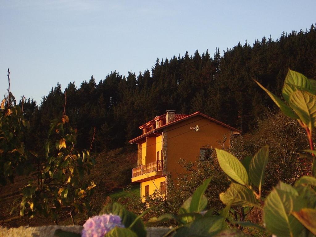 una casa al lado de una colina con árboles en Peña Crespa, en Tresvilla
