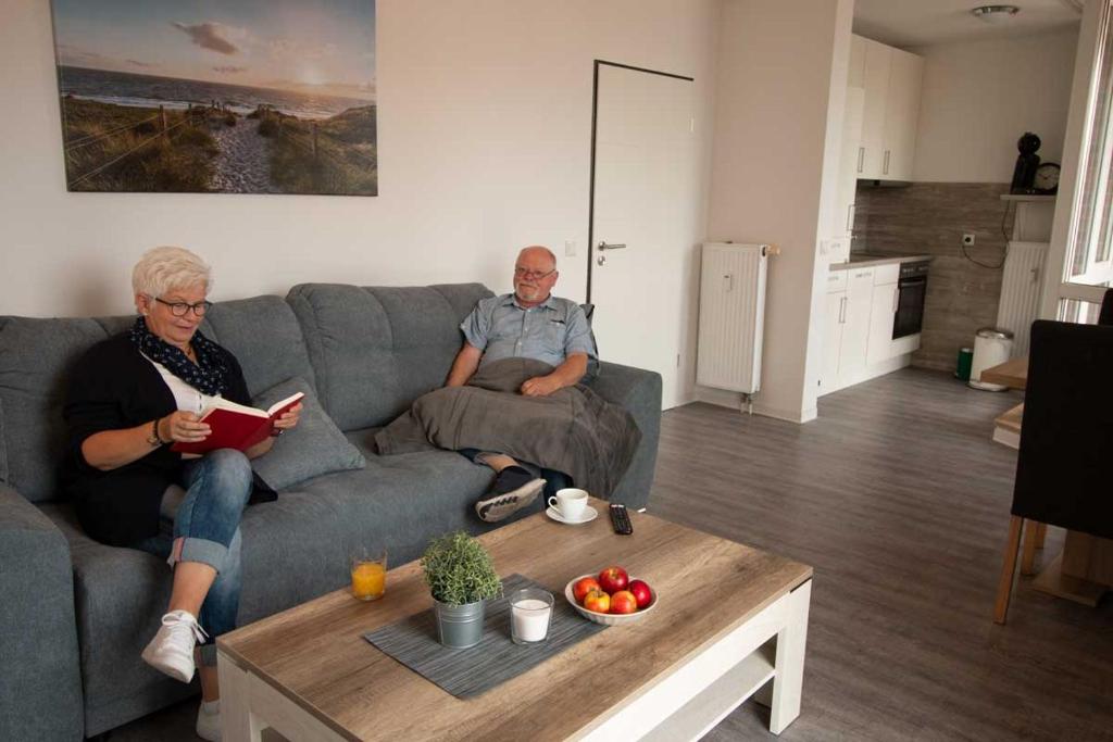 Posezení v ubytování Hafenapartments-Aurich