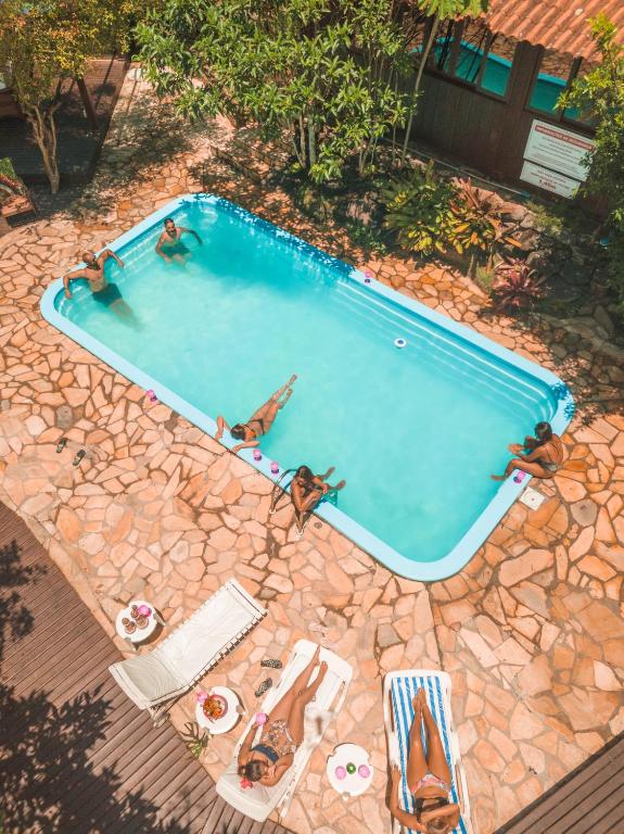 A piscina localizada em Pousada Rosa ou nos arredores