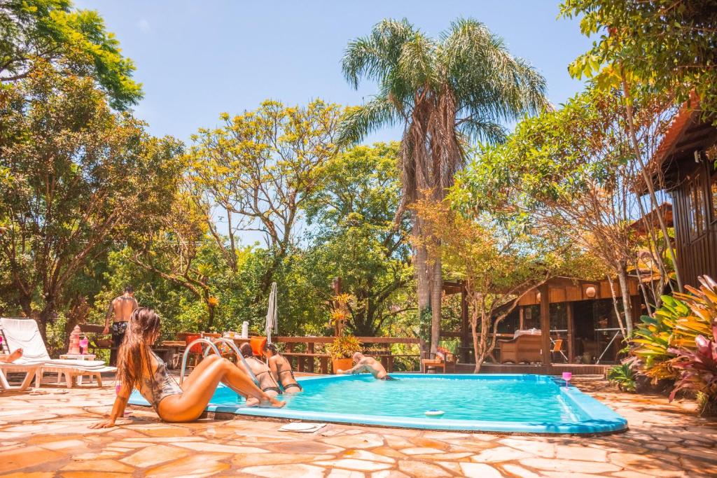 A piscina localizada em Pousada Rosa ou nos arredores