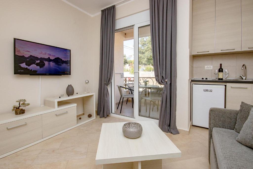 Kuchyň nebo kuchyňský kout v ubytování Apartments Piano