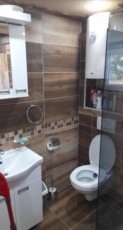 Koupelna v ubytování Apartmani MILOSAVLJEVIĆ Divčibare