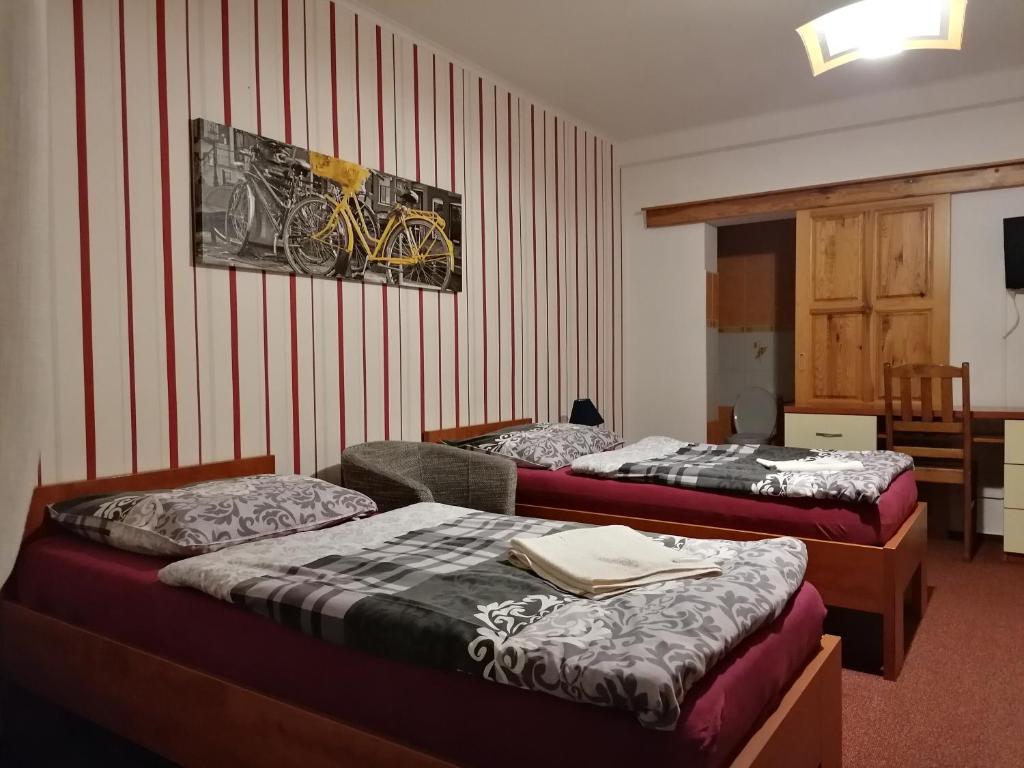 Postel nebo postele na pokoji v ubytování Penzion Na Kopečku
