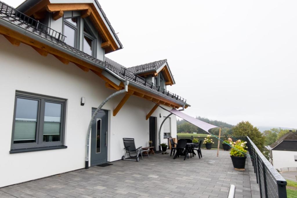Balkón nebo terasa v ubytování Ferienwohnung Stratmann