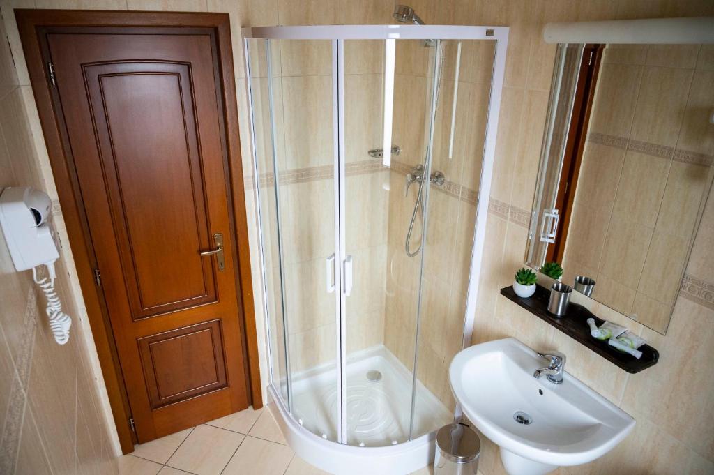 Koupelna v ubytování Hotel Bohemia