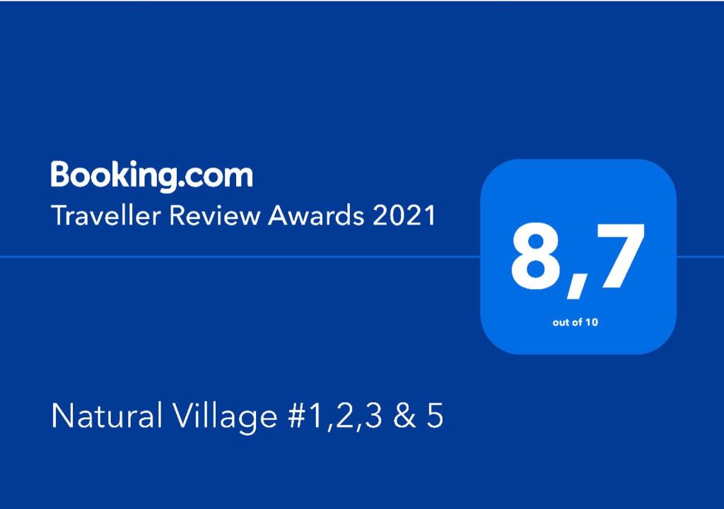Certifikát, hodnocení, plakát nebo jiný dokument vystavený v ubytování Natural Village #1,2,3 & 5