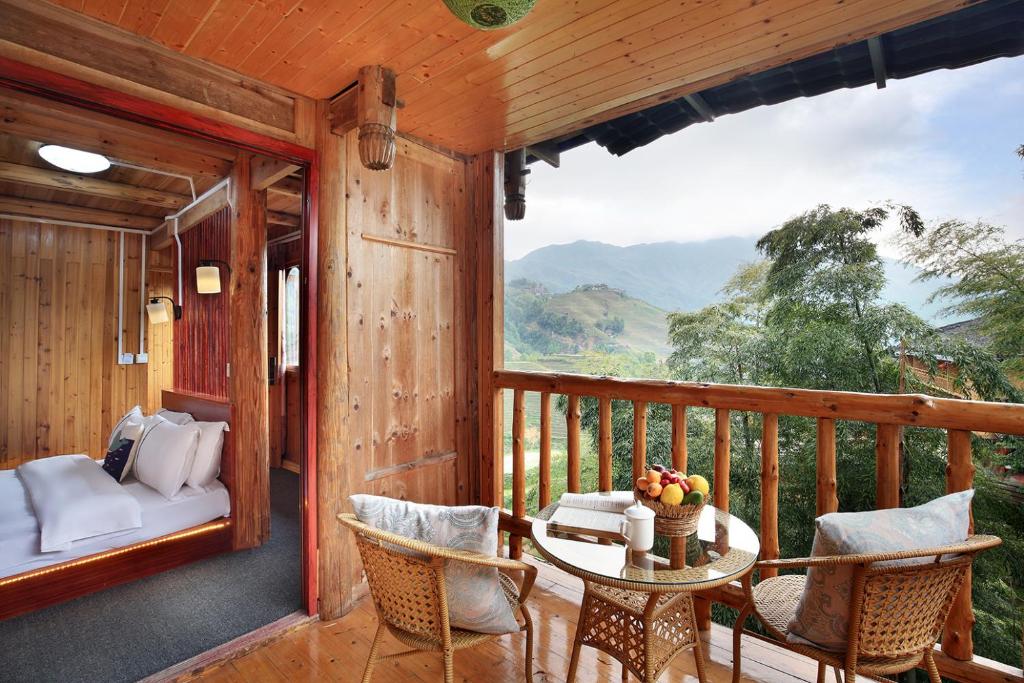 Longji Terrace La vie Inn - Sala De Reina Con Balcón