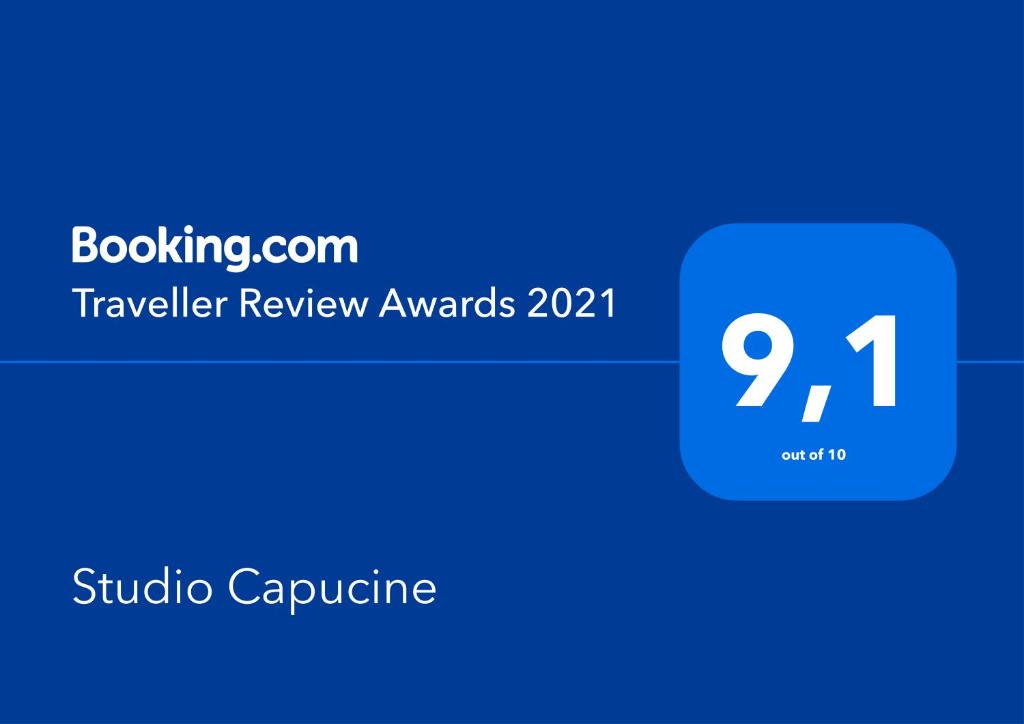 Certifikát, hodnocení, plakát nebo jiný dokument vystavený v ubytování Studio Capucine
