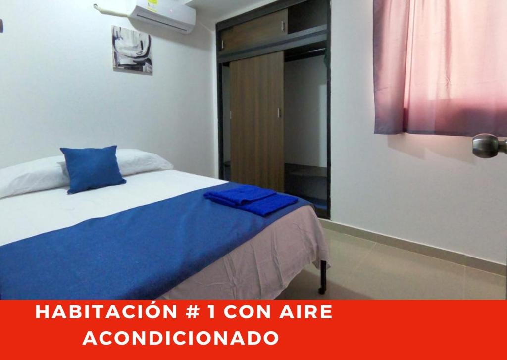 Postel nebo postele na pokoji v ubytování CIC Apartamento amoblado Mirador del Sinú