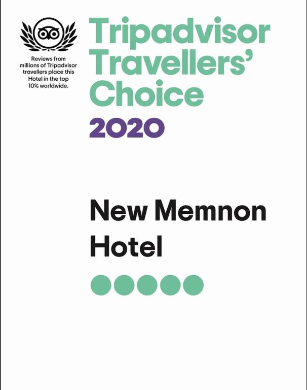 Certifikát, hodnocení, plakát nebo jiný dokument vystavený v ubytování New Memnon Hotel