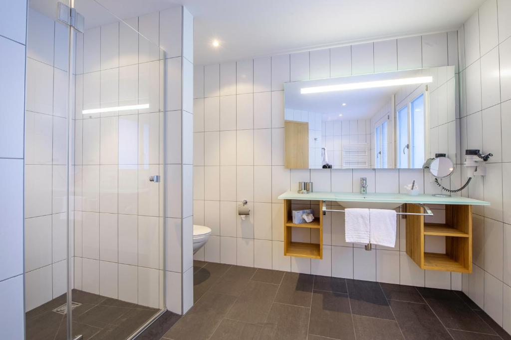 Koupelna v ubytování Hotel Gädi
