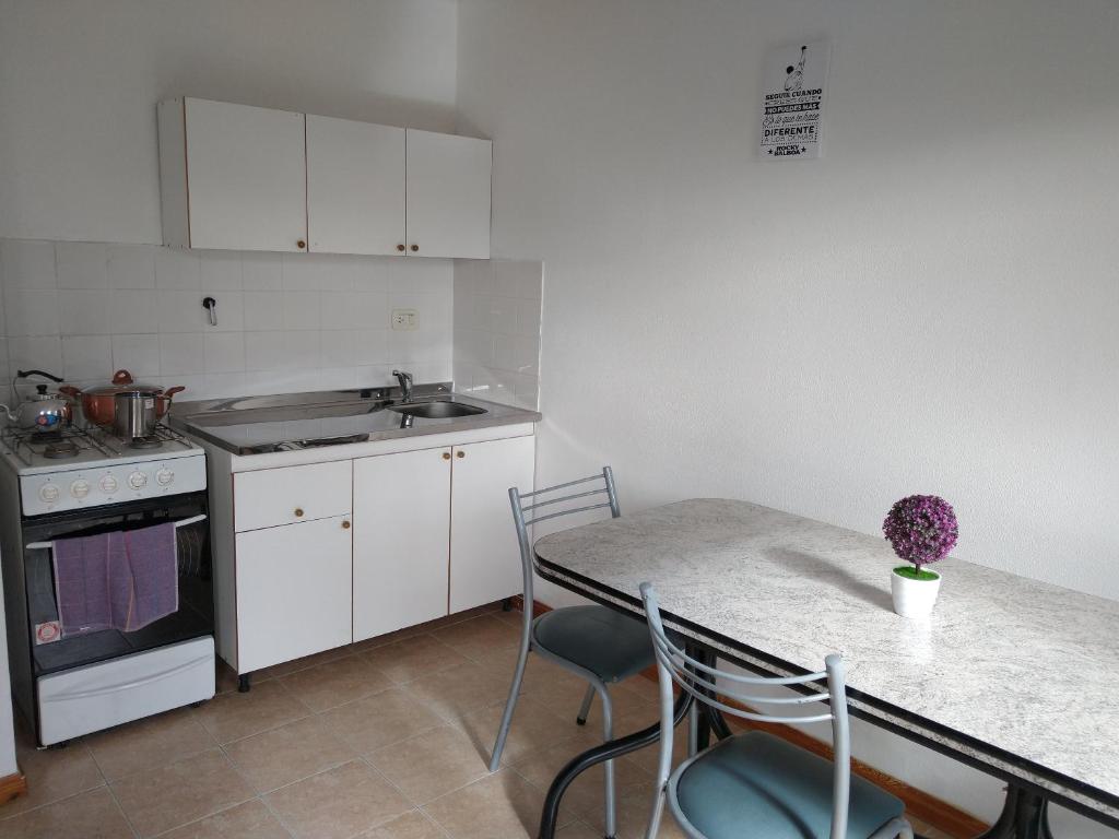 Kuchyň nebo kuchyňský kout v ubytování Apart Estepa