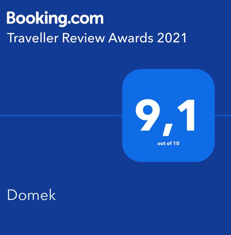 Certifikát, hodnocení, plakát nebo jiný dokument vystavený v ubytování Domek