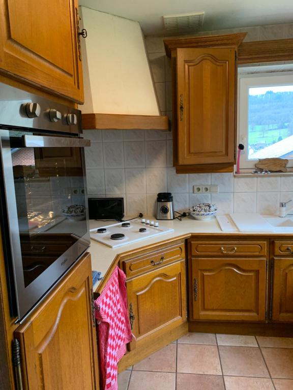 Kuchyň nebo kuchyňský kout v ubytování Étoile de Laforêt