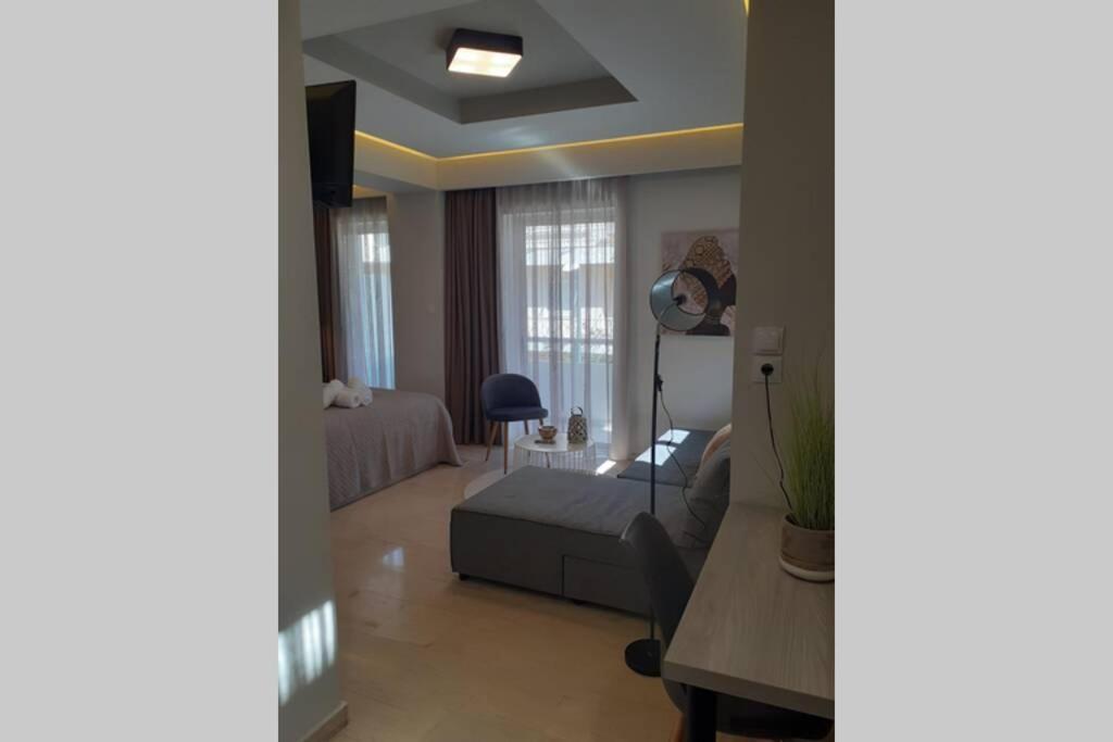 Część wypoczynkowa w obiekcie Αqua Dream Beach Apartment