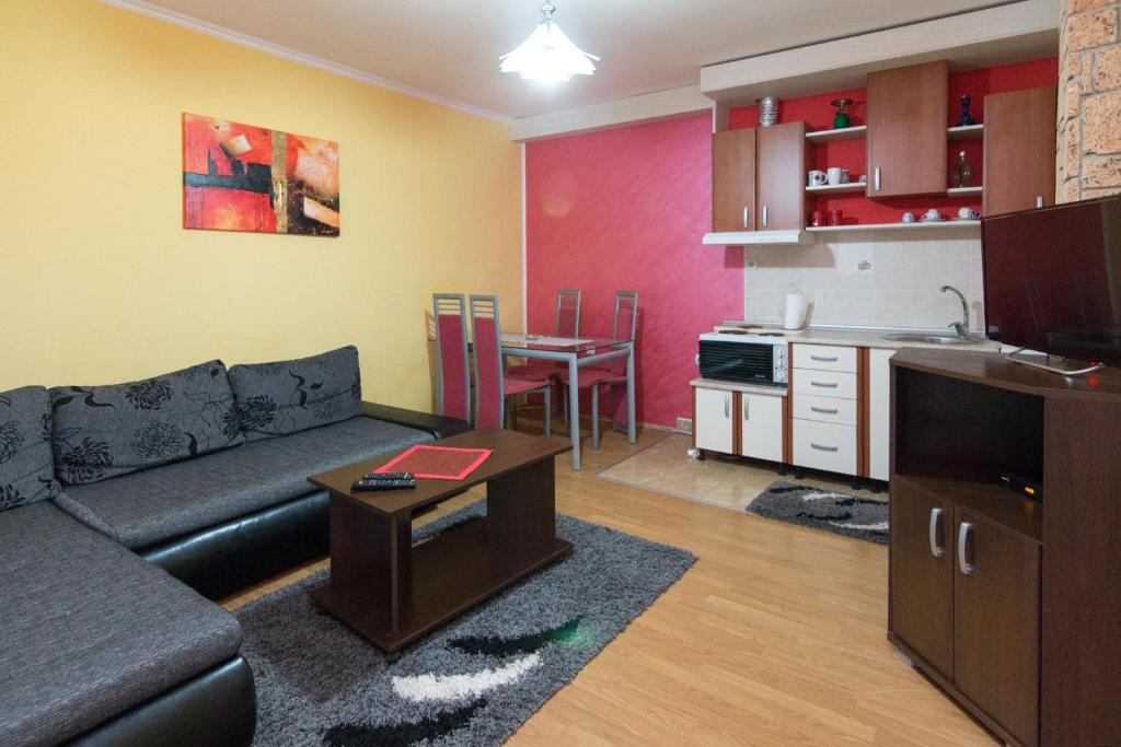 Kuchyň nebo kuchyňský kout v ubytování Apartments Andrić