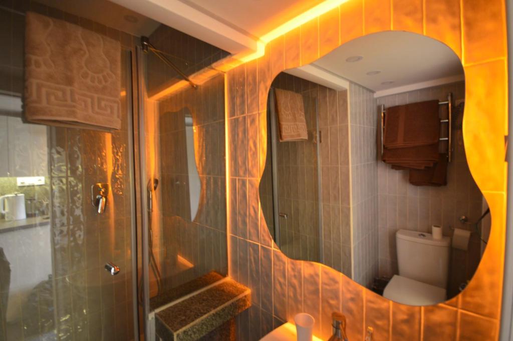 Koupelna v ubytování Kyiv Whisky Box Apartments