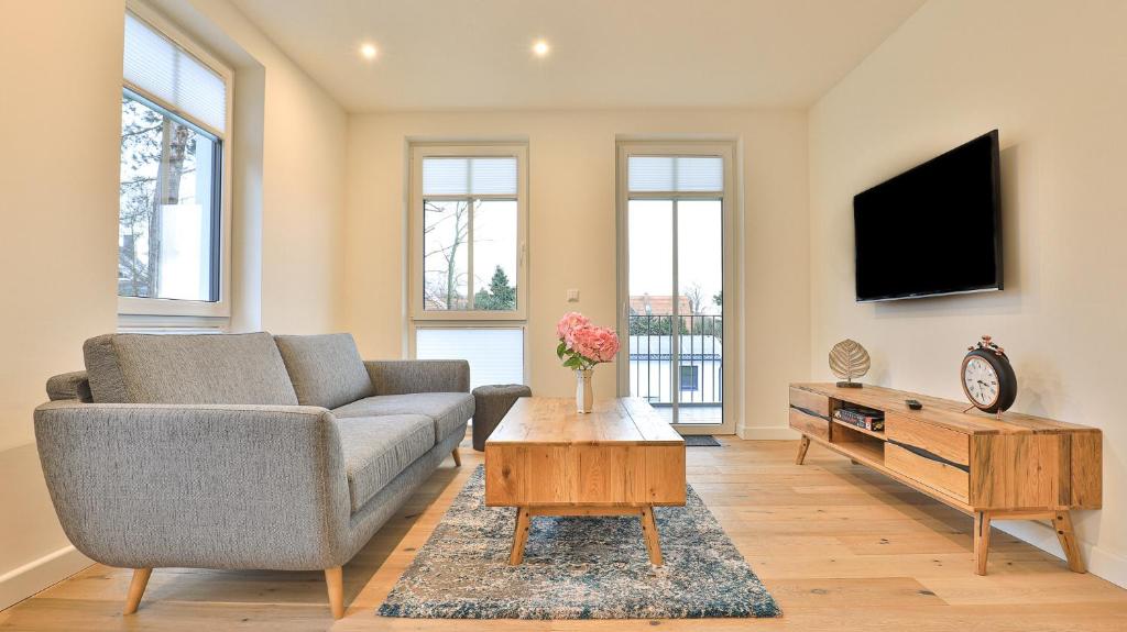 Et tv og/eller underholdning på Strandhaus Zingst Apartment 13