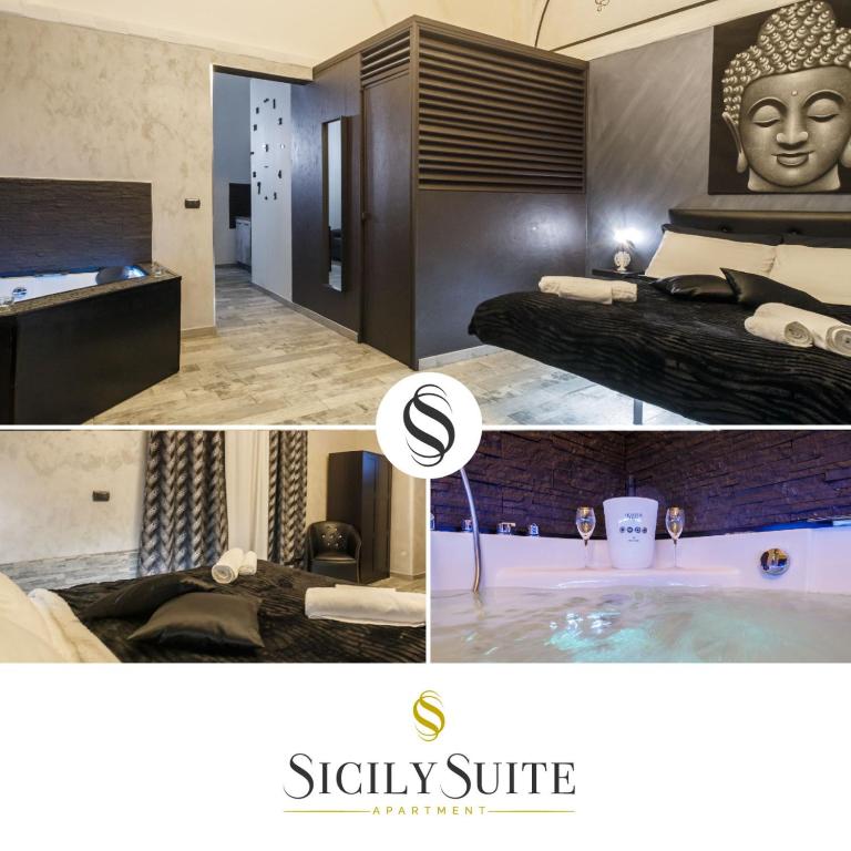 Posteľ alebo postele v izbe v ubytovaní Sicily Suite
