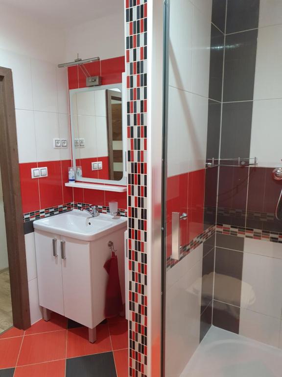 Koupelna v ubytování Family apartmán Kovářská