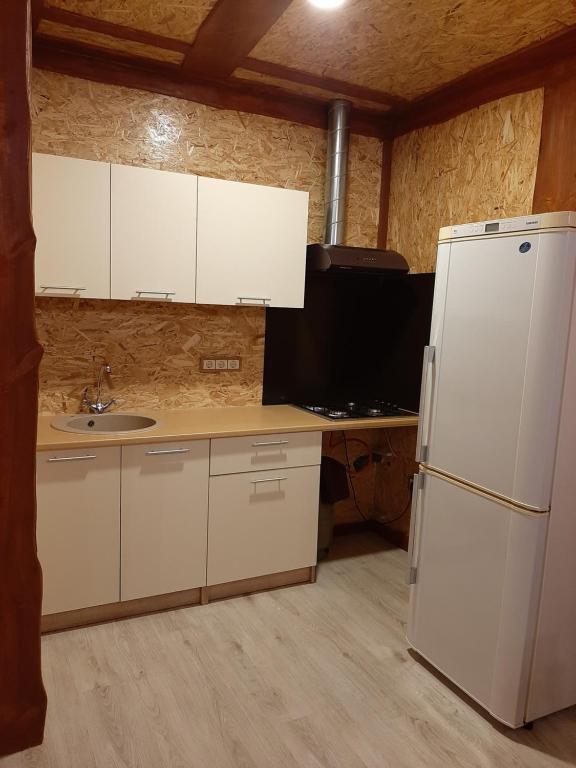 Kuchyň nebo kuchyňský kout v ubytování Atpūtas vieta Buki