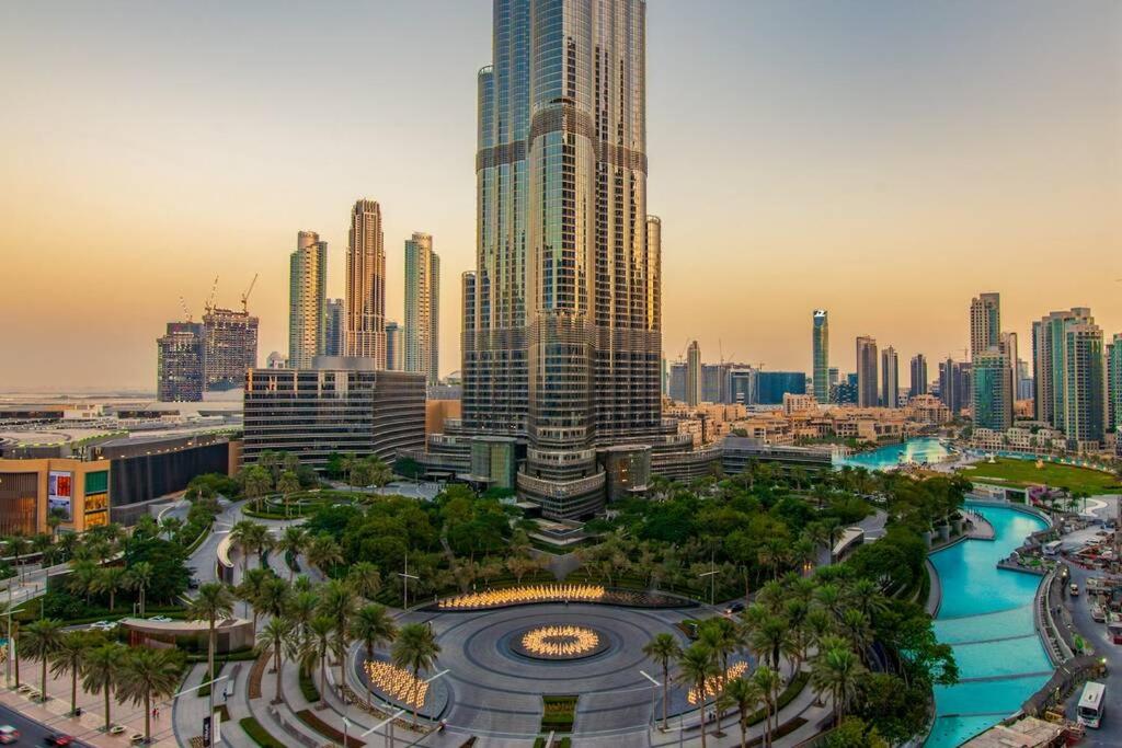a view of a city with tall buildings at FIRST CLASS 3BR with full BURJ KHALIFA VIEW in Dubai