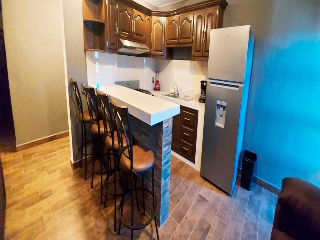 Kuchyň nebo kuchyňský kout v ubytování Hotel Suites La Fortuna