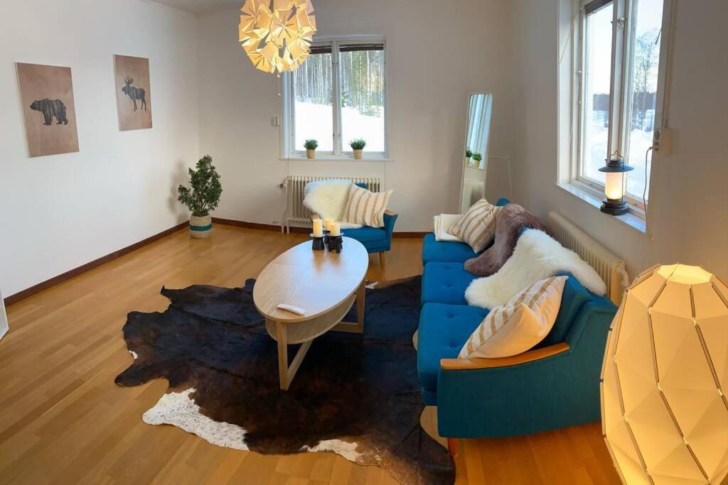 Posezení v ubytování COZY Home with LAKE view-free WiFi - free SAUNA