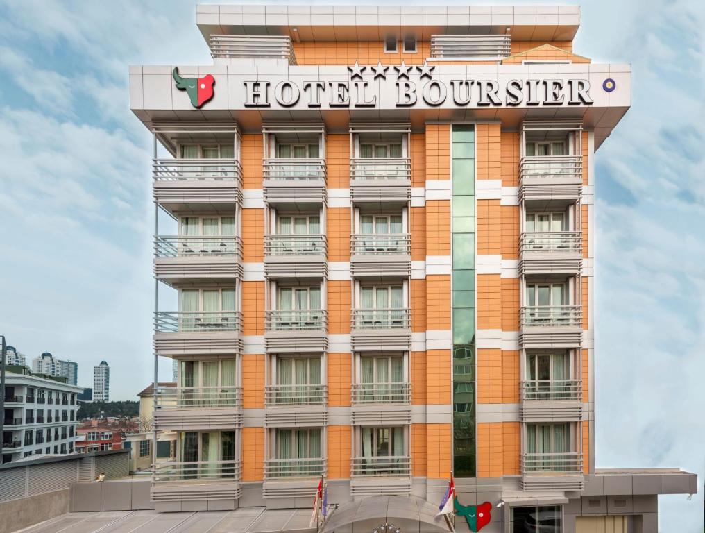 a hotel building with a sign on it at Hotel Boursier 2 & Spa in Istanbul