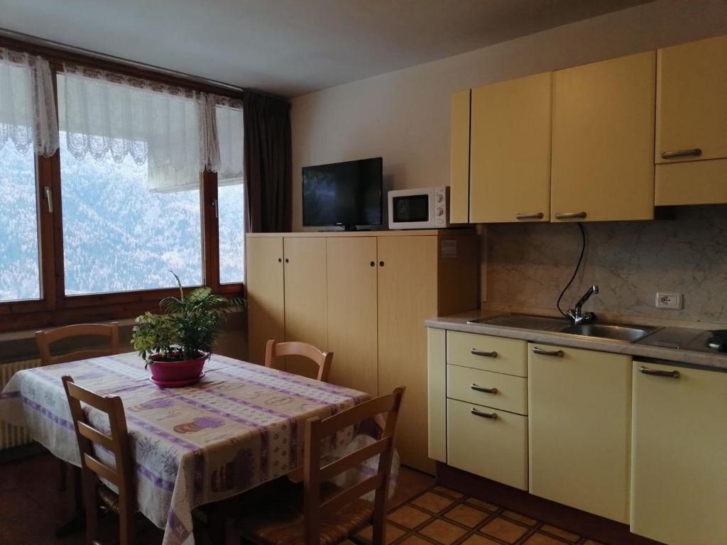 Kuchyň nebo kuchyňský kout v ubytování Residence Abete