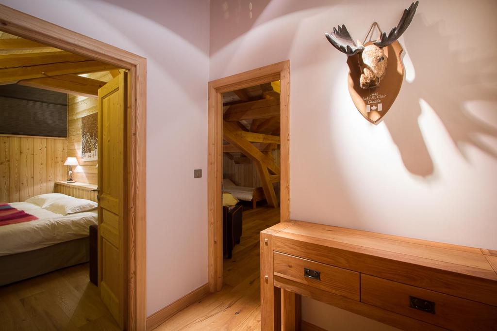 Postel nebo postele na pokoji v ubytování Chalet l'ALPAGA 2