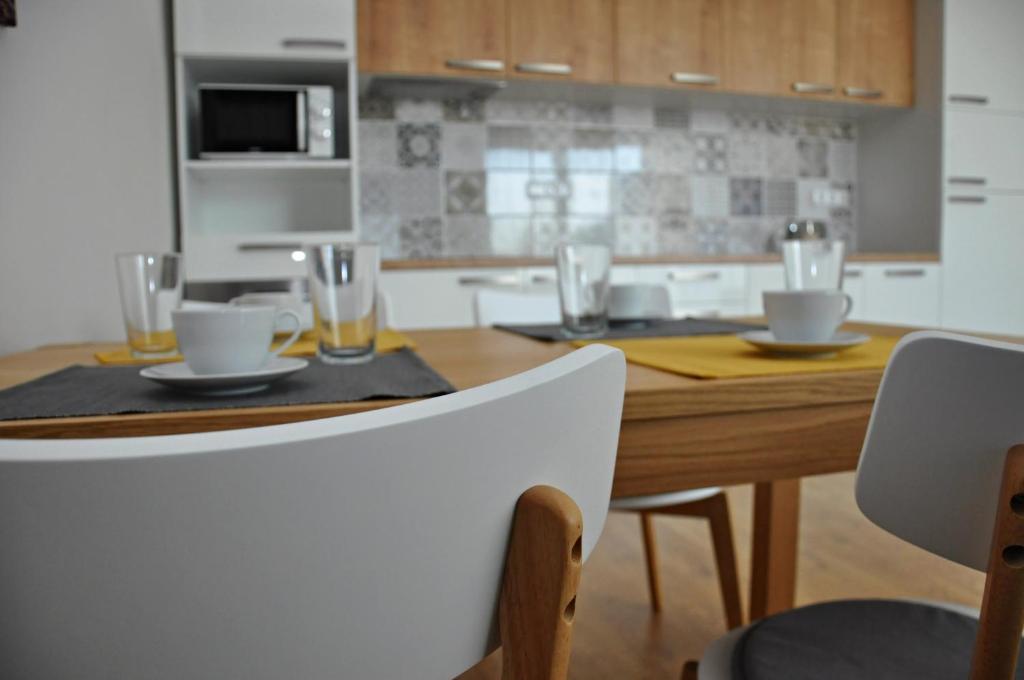 Kuchyň nebo kuchyňský kout v ubytování Relax apartmán Třeboň