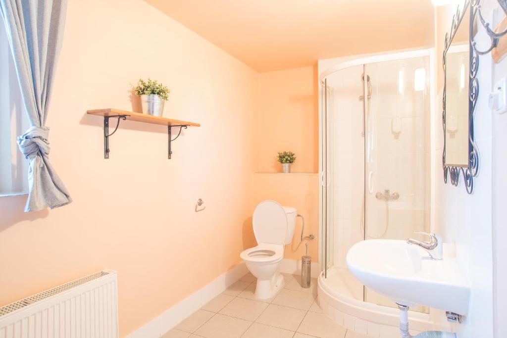 Koupelna v ubytování Hotel Plesivec