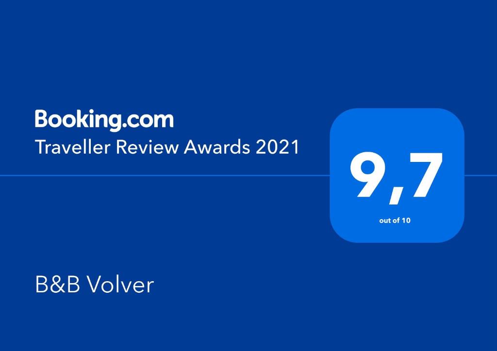 Certifikát, hodnocení, plakát nebo jiný dokument vystavený v ubytování B&B Volver
