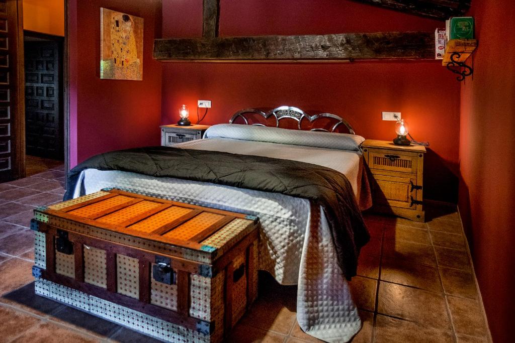 Cama o camas de una habitación en Casa Rural El Escaramujo