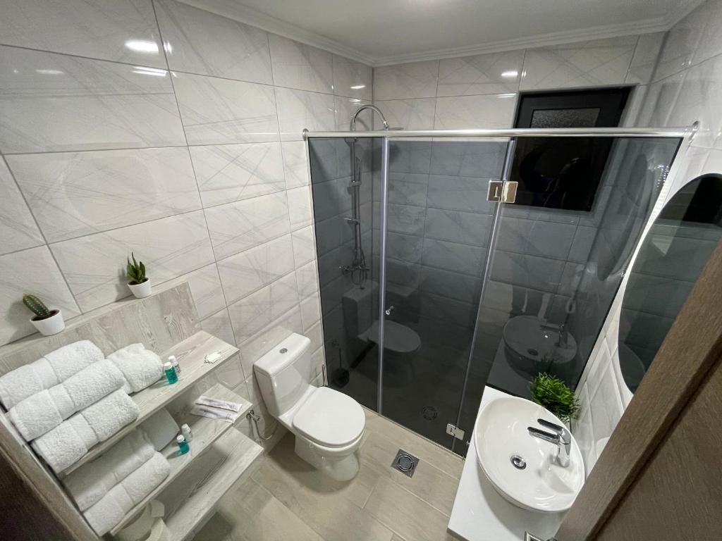Koupelna v ubytování Apartmani Jović