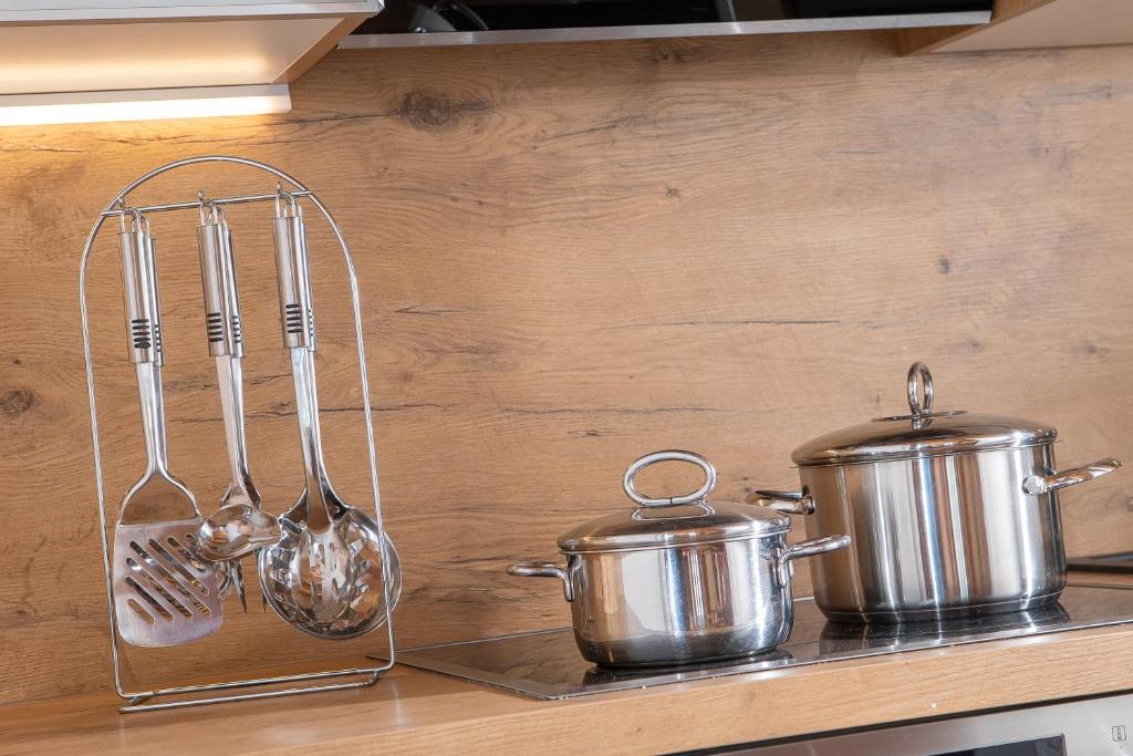 Kuchyň nebo kuchyňský kout v ubytování Appartement Frühstückspension Landhaus Karwendel