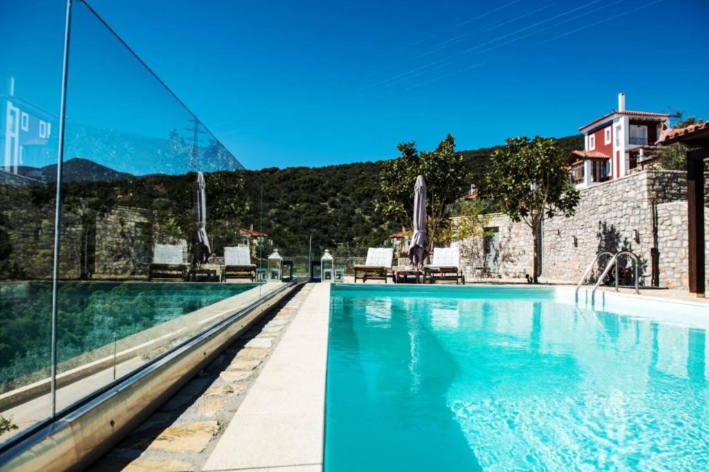 Bazén v ubytování Apollo Romantic Sea View Villa nebo v jeho okolí
